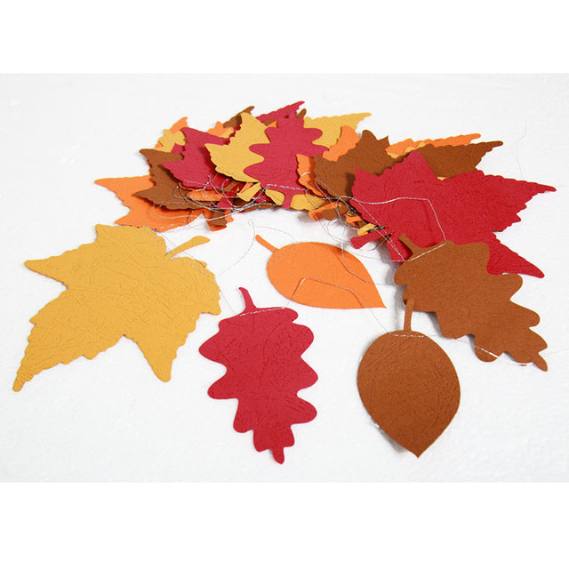 Autumn Themed Leaves Garland Holiday Home Decor