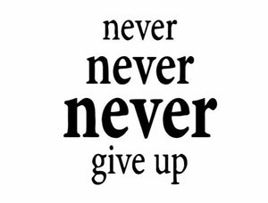 "Never ....Give Up" Motivational Quotes Vinyl Wall Decals