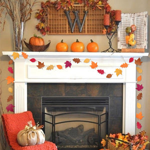 Autumn Themed Leaves Garland Holiday Home Decor