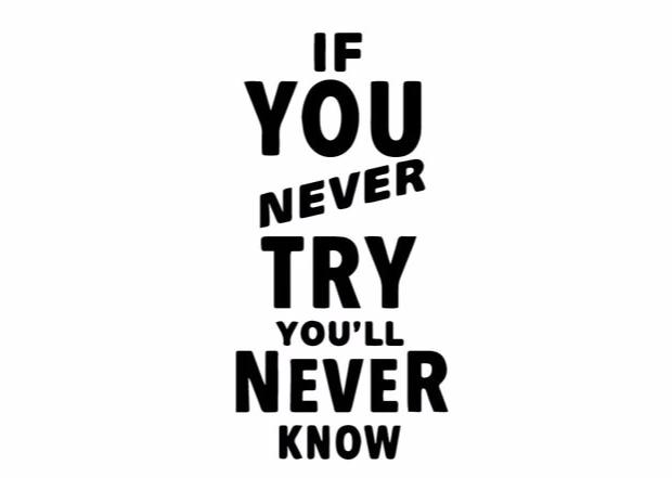 "If You Never Try..." Motivational Quotes Vinyl Wall Decals