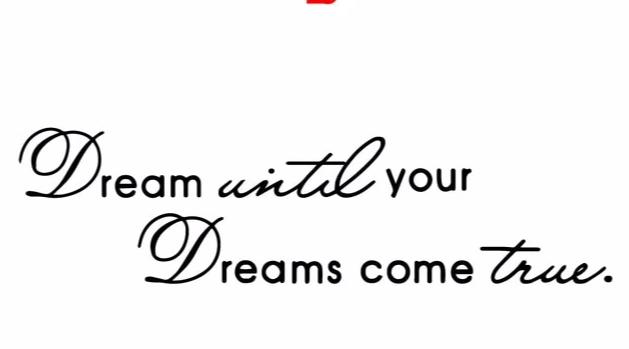 "Dream Until Your Dreams Come True" Motivational Quotes Vinyl Wall Decals