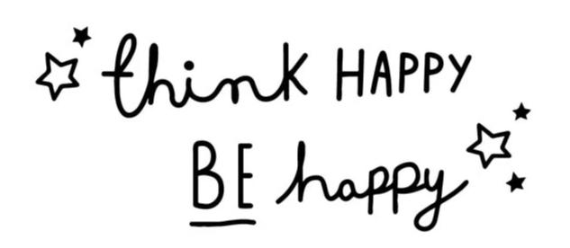 "Think Happy Be Happy" Motivational Quotes Vinyl Wall Decals