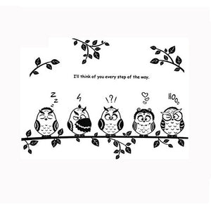 Colorful Cartoon Owl Branch Wall Decals