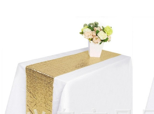 Embroidered Sequin Table Runner Living Room Decor 