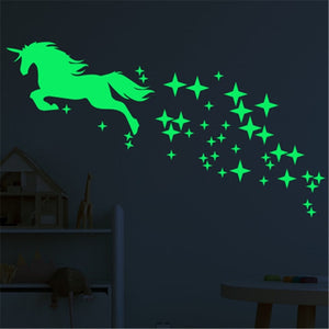 Luminous Unicorn Wall Stickers For Kids Room Decor